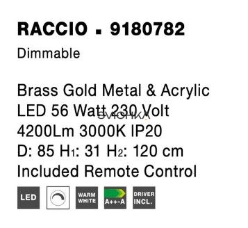 Підвісний світильник Nova luce Raccio Gold