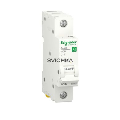 Автоматичний вимикач RESI9 Schneider Electric 16 А, 1P, крива С, 6кА