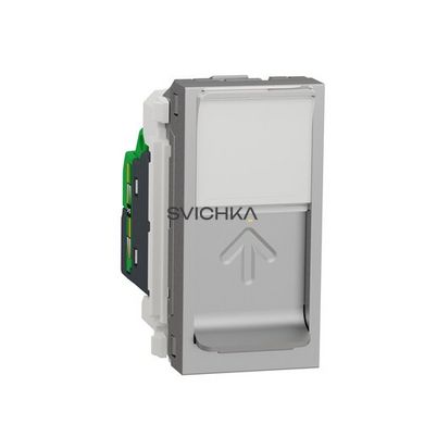 Розетка комп'ютерна RJ45 Schneider Electric Unica New, одинарна категорія 5 STP, 1 модуль, алюминий, Алюміній