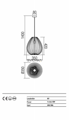 Підвісний світильник REDO 01-1426, Чорний