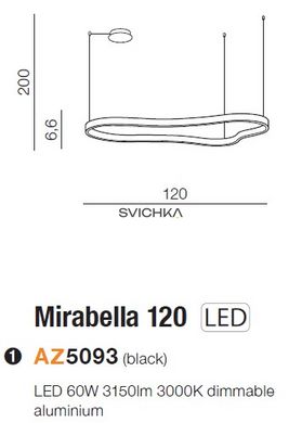 Підвісний світильник Azzardo MIRABELLA 120 Black