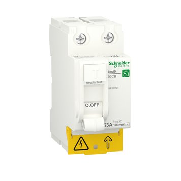 Дифференциальный выключатель нагрузки RESI9 Schneider Electric 63 A, 100 мA, 2P, тип АС