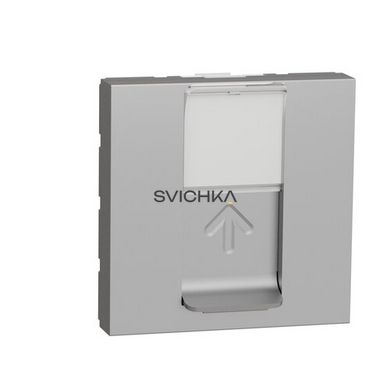 Розетка комп'ютерна RJ45 Schneider Electric Unica New, одинарна категорія 5 STP, 2 модулі, алюминий, Алюміній