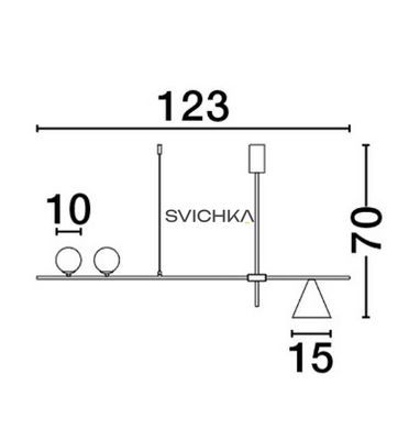 Підвісний світильник Nova luce SWAY 3, Brass