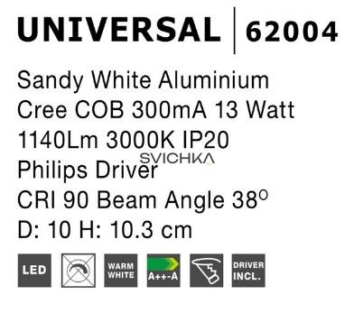 Накладний точковий світильник Nova Luce UNIVERSAL 100 White