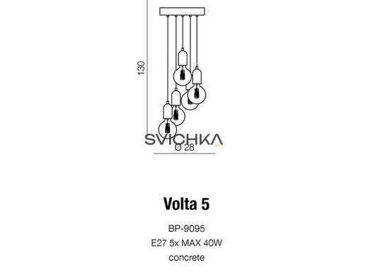 Подвесной светильник AZzardo VOLTA 5 AZ2386