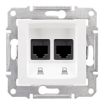 Двойная компьютерная розетка RJ45 STP кат.5е Schneider Electric Sedna