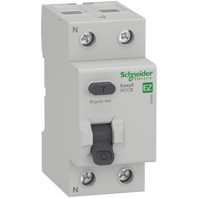 Диференціальний вимикач (ПЗВ) Schneider Electric Easy9 із захистом від напруги 63A/2Р/100мА/А