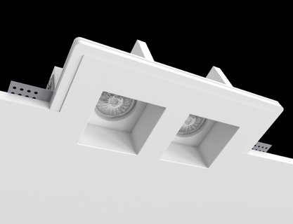 Врізний гіпсовий світильник Promin DOUBLE CLASSIK L, White, Білий, Білий, Білий
