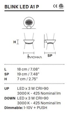 Настенный светильник Masiero BLINK LED A1 P