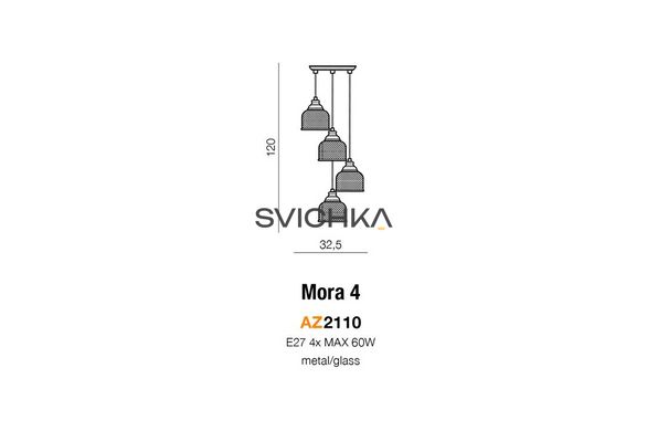 Підвісний світильник AZzardo Mora 4 AZ2110, Хром, Напівпрозорий