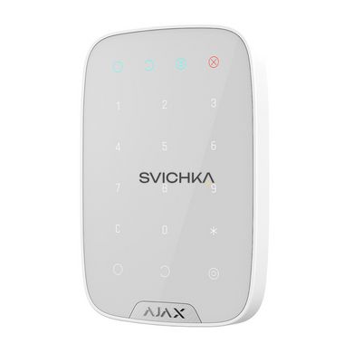 Бездротова сенсорна клавіатура Ajax KeyPad біла, Білий