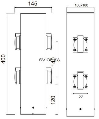 Вуличний блок штекерних розеток Trio Garden Socket, Anthracite, Антрацит, Антрацит