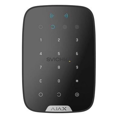 Бездротова сенсорна клавіатура Ajax Keypad PLUS чорна, Чорний