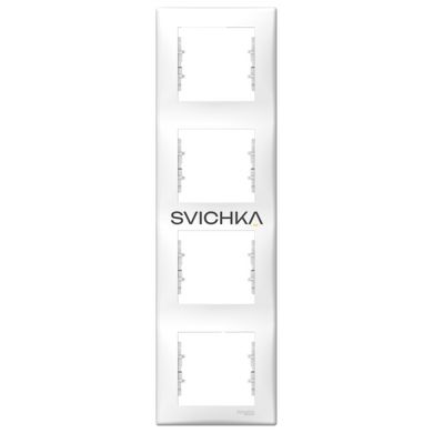 Рамка 4-постова вертикальна Schneider Electric Sedna, Білий, Білий