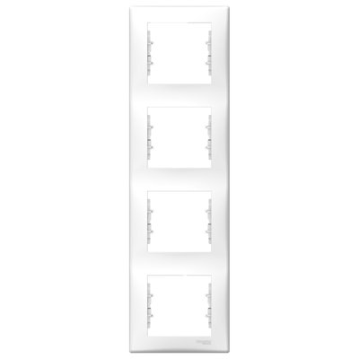 Рамка 4-постова вертикальна Schneider Electric Sedna, Білий, Білий