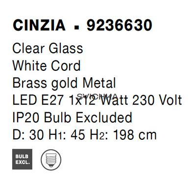 Підвісний світильник Nova luce CINZIA 1 Clear