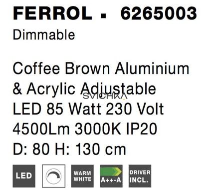 Подвесной светильник Nova luce Ferrol 2 Brown