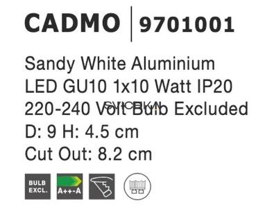 Врізний точковий світильник Nova Luce Cadmo White