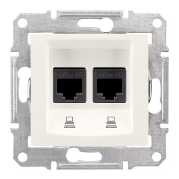 Двойная компьютерная розетка RJ45 UTP кат.6 Schneider Electric Sedna