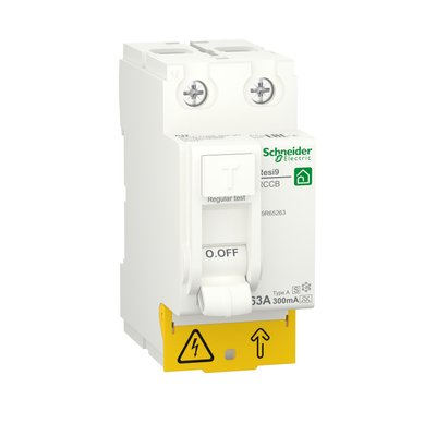 Диференціальний вимикач навантаження RESI9 Schneider Electric 63 A, 300 мA, 2P, тип А