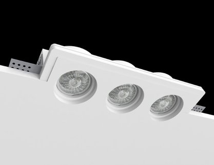 Врезной гипсовый светильник Promin TRIO S, White
