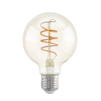 Лампа Eglo філаментна бурштин "Спіраль" LM LED E27 G80 2200K 11722