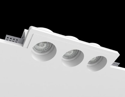 Врізний гіпсовий світильник Promin TRIO M, White, Білий, Білий, Білий