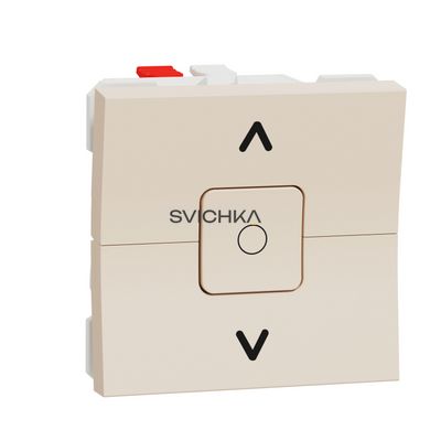 Вимикач для жалюзі 2-клавішний схема 4, 6А 2 модулі Schneider Electric Unica New, Бежевий, Бежевий