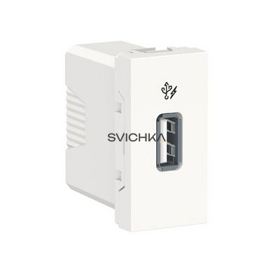 Розетка USB Schneider Electric Unica New 1 модуль, Білий, Білий