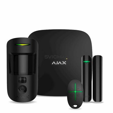 Комплект охоронної сигналізації Ajax StarterKit CAM PLUS чорний, Чорний