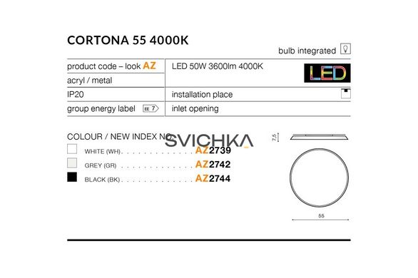 Светильник Azzardo AZ2741 Cortona 55 LED White 3000K