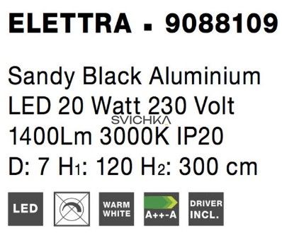 Підвісний світильник Nova luce ELETTRA L, Black