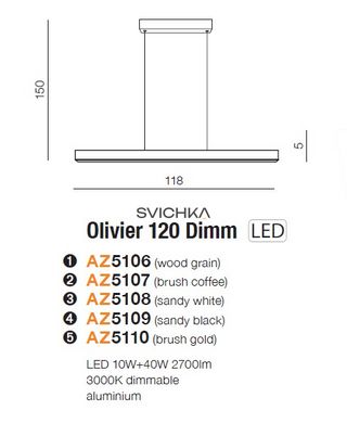 Підвісний світильник Azzardo OLIVIER 120 Black
