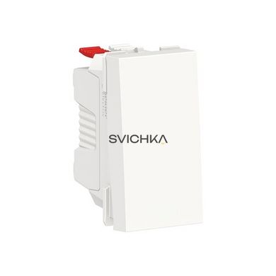 Вимикач Schneider Electric Unica New 1-кнопковий кнопковий, схема 1, 10А, 1 модуль, Білий, Білий