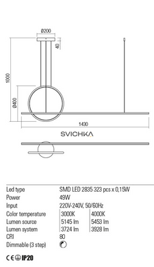 Підвісний світильник REDO 01-1847 GIOTTO White + Dimmable, Білий