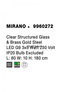 Підвісний світильник Nova luce MIRANO 3 Long Gold