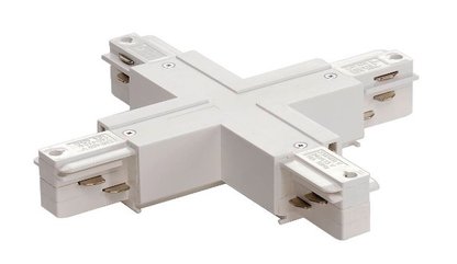 Крестообразный соединитель SLV для 3-фазного высоковольтного накладного шинопровода, белый