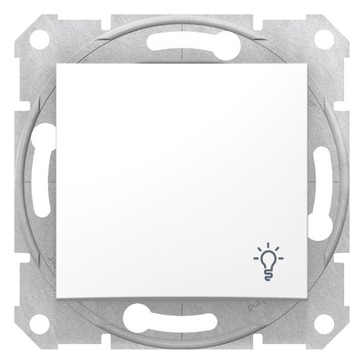 Кнопковий вимикач Schneider Electric Sedna із символом "Світло", Білий, Білий