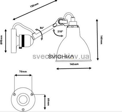 Настінний світильник Lampe Gras 304-Wh-Wh