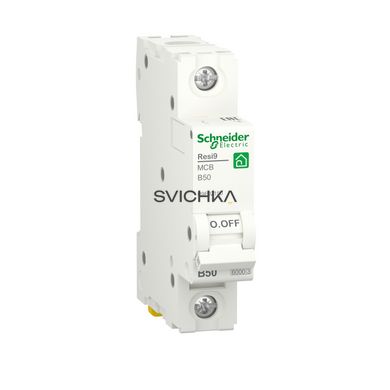 Автоматичний вимикач RESI9 Schneider Electric 50 A, 1P, крива, 6кА