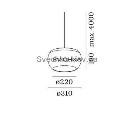 Підвісний світильник Wever &amp| Ducre WETRO 3.0 236388B9, Димчатий