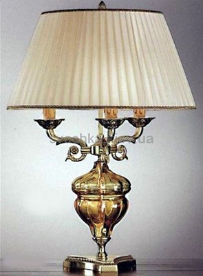 Настільна лампа Nervilamp 573/3C Gold Fr+Amb.Cr, Золотий, Золото
