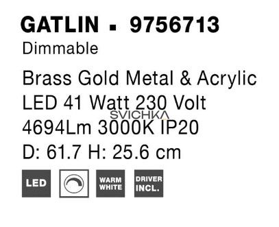 Стельовий світильник Nova luce GATLIN 7 Brass