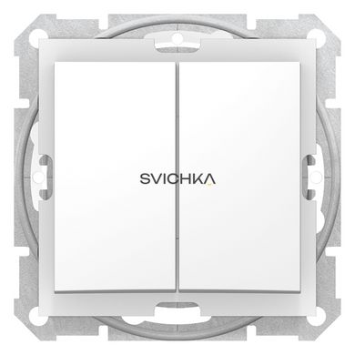 Двоклавішний вимикач IP44 Schneider Electric Sedna, Білий, Білий