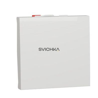 Перемикач Schneider Electric Unica New 1-клавішний, схема 6, 10А, 2 модулі, Білий, Білий