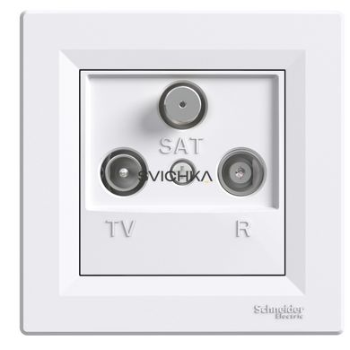 TV-R-SAT розетка 4dB прохідна Schneider Electric Asfora, Білий, Білий