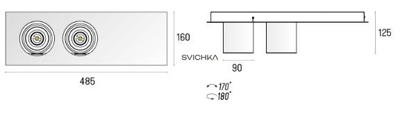 Накладний точковий світильник Labra AURO BASE 90×2 NT LED, 3000K, White, Білий, Білий, Білий