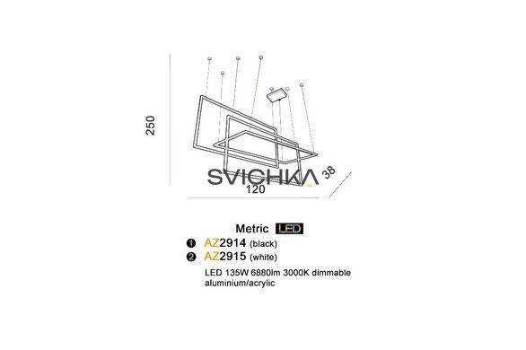 Люстра Azzardo AZ2915 Metric White