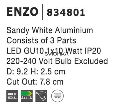 Врізний точковий світильник Nova Luce ENZO 90 White